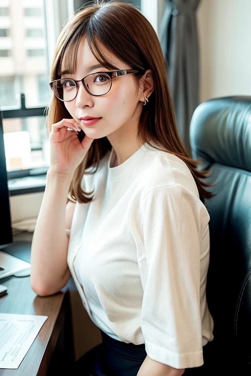[Stable Diffusion] kacamata kualitas tinggi wanita cantik Karya masterpiece Kantor Sekretaris [Realistis]