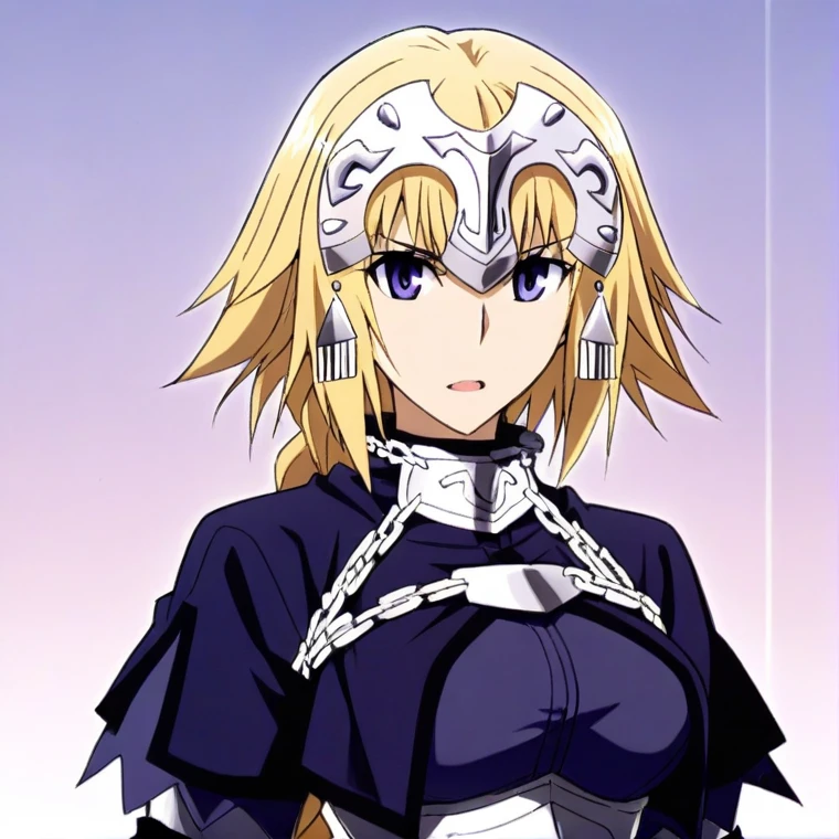 [Stable Diffusion] rambut panjang Fate Jeanne d'Arc Karya masterpiece melihat penonton mulut terbuka baju besi [Ilustrasi]