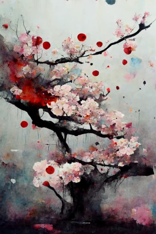 Bunga Sakura, Jepang, Kegilaan, abstrak, hujan