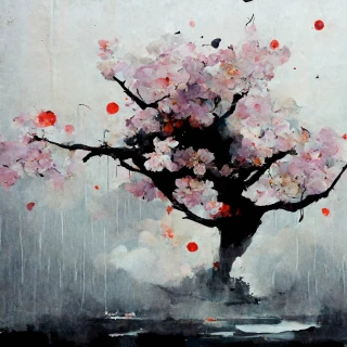 Bunga Sakura, Jepang, Kegilaan, abstrak, hujan