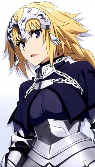 rambut panjang, Fate Jeanne d'Arc, Karya masterpiece, melihat penonton, mulut terbuka, baju besi